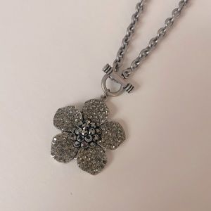 Vintage Rhinestone Flower Necklace
